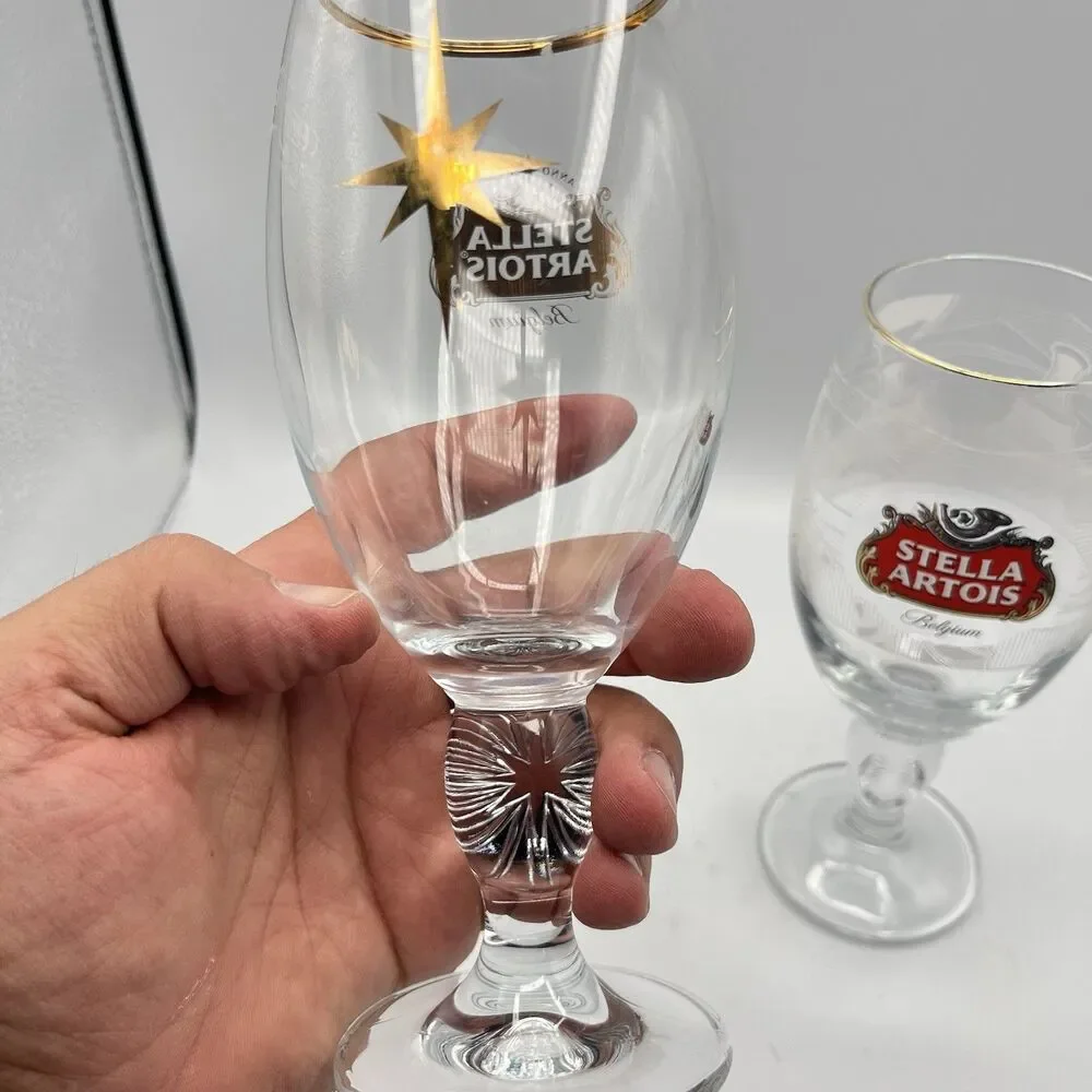 STELLA ARTOIS Belgium 33cl Glass Stem Barware - Set Of 2